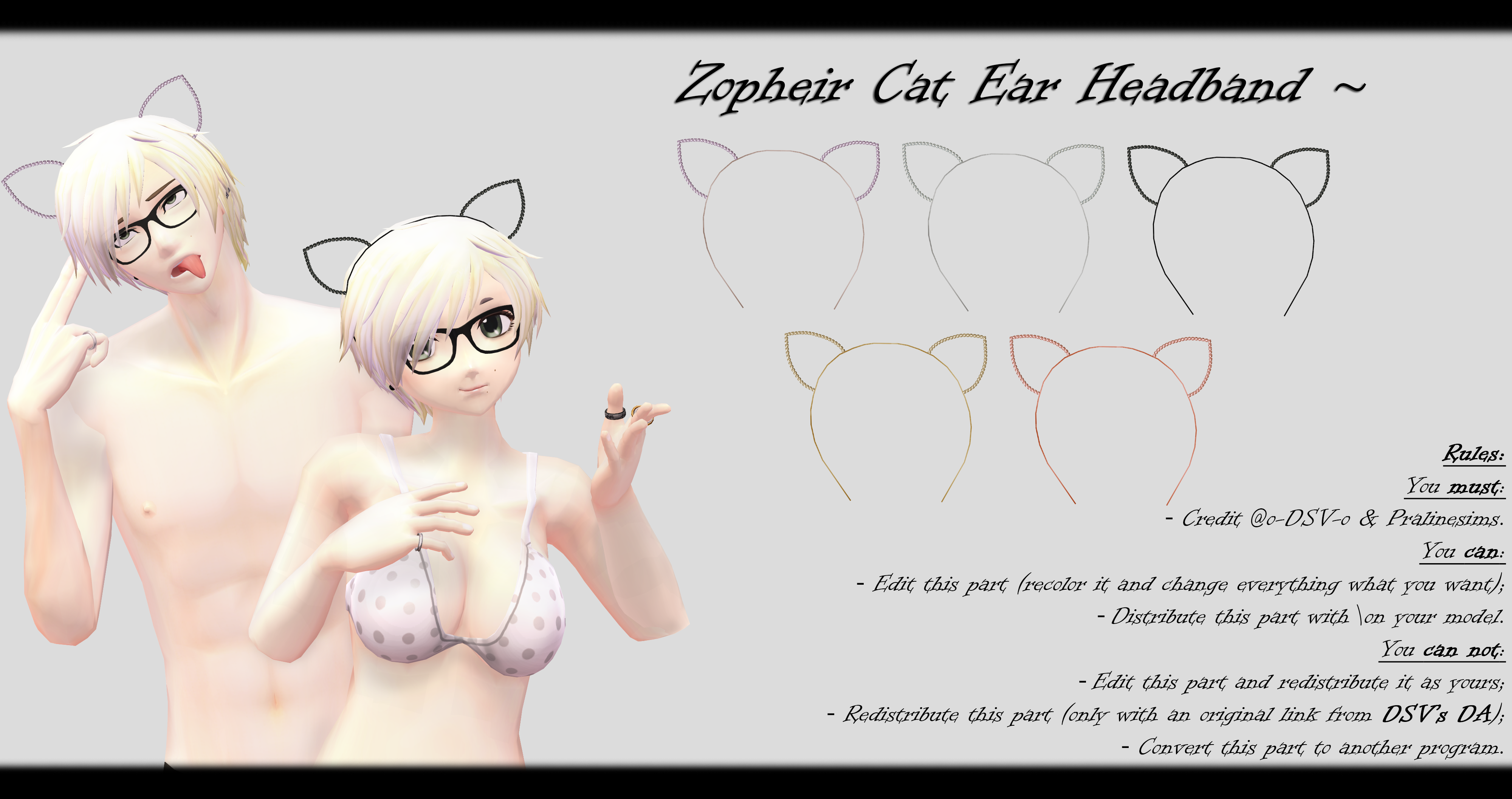 [MMD] Zopheir Cat Ear Headband DL ~