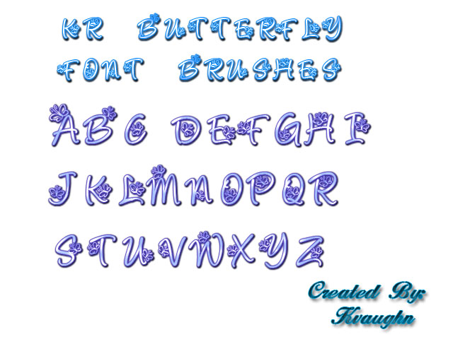 KR Butterfly Font Brushes