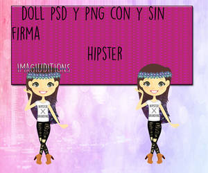 Hipster doll psd y png con y sin firma