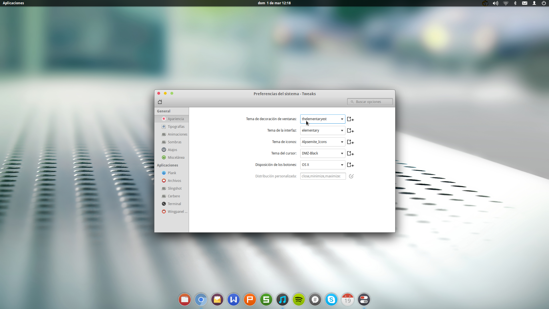 Elementary OS original theme with Yosemite Buttons by bluesnow11