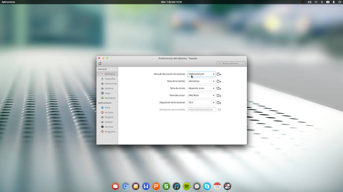 Elementary OS original theme with Yosemite Buttons by bluesnow11