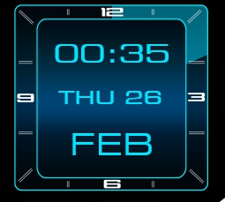 Square Animated Blue  Clock 2.3.2