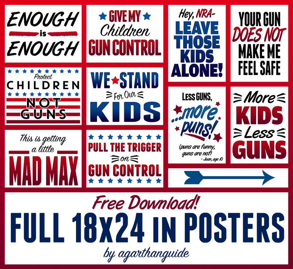 GUN CONTROL SIGNS FOR FREE DOWNLOAD by AgarthanGuide on DeviantArt