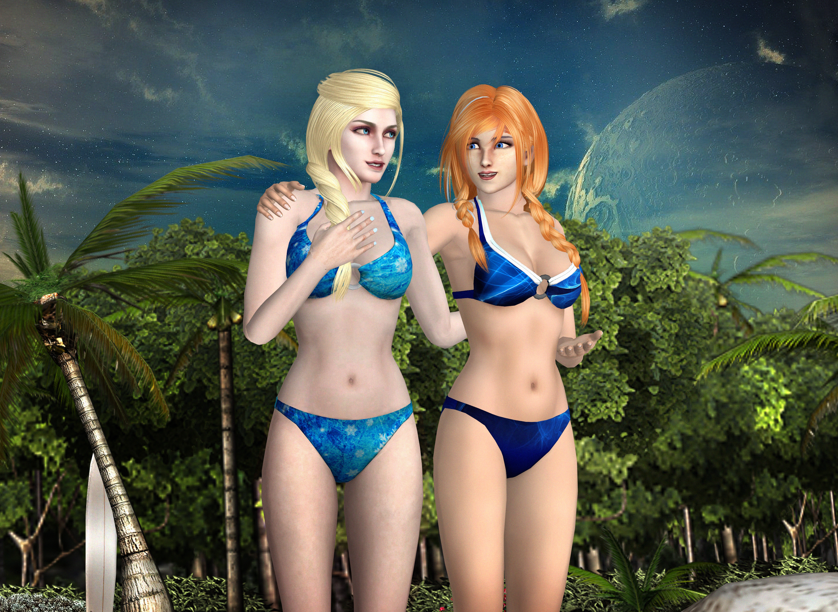 XNA: Frozen - Elsa and Anna Bikini Download