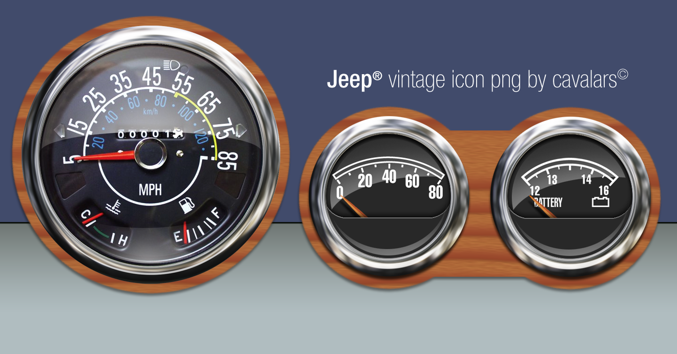 old jeep dashboard icon set