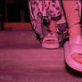 Shhh! Bunny slippers and cuffs - sneaking around! 