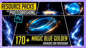PHOTOBASH 170+ Magic Blue Golden Overlay Effects