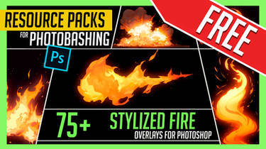 FREE PHOTOBASH 75+ Stylized Fire and Flame Effects