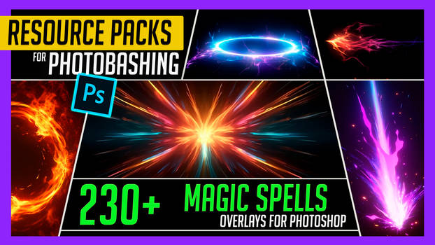 PHOTOBASH 230+ Magic Spell Overlay Effects