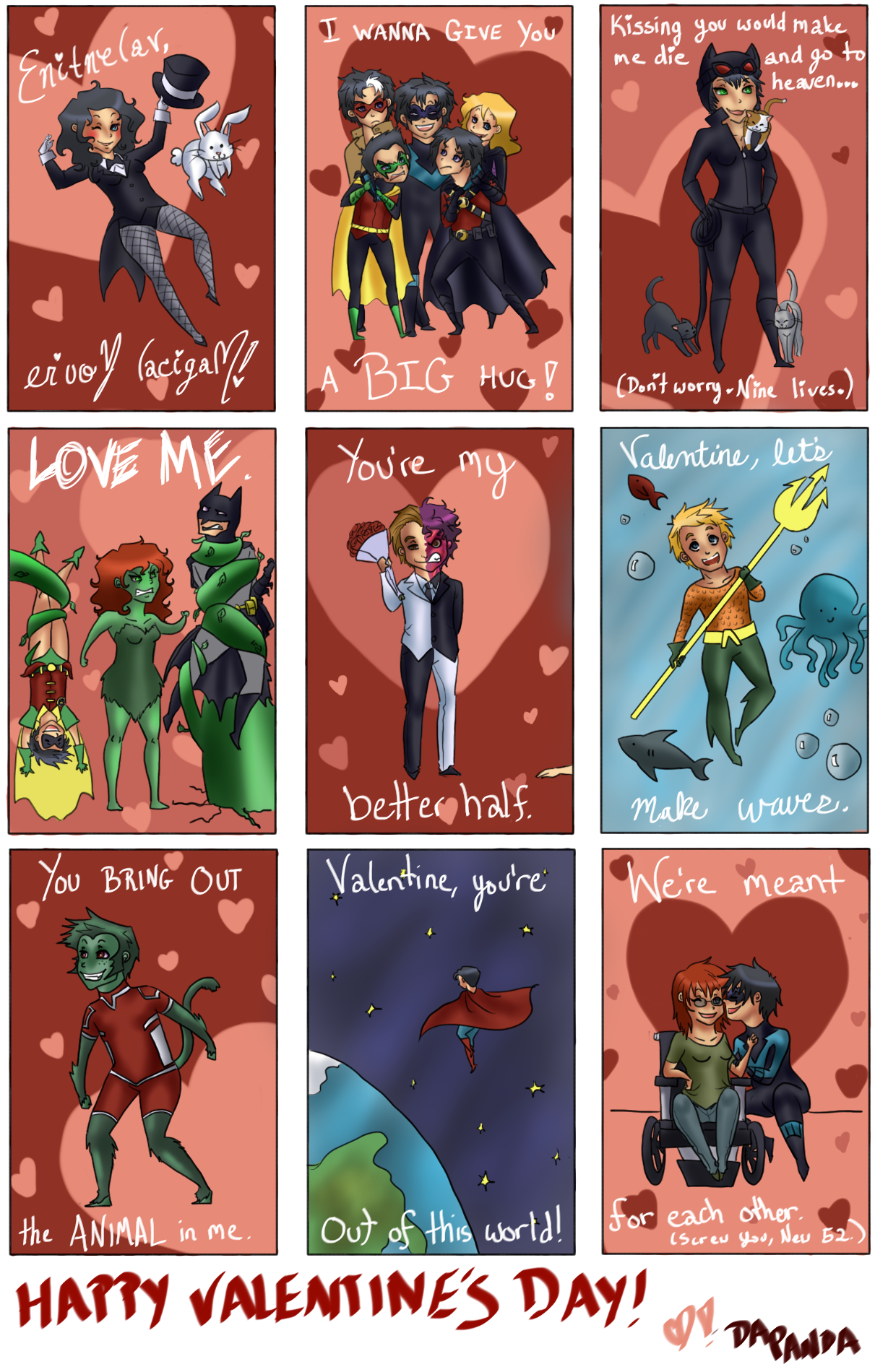 DC Valentine's Day Cards by DaPandaBanda on DeviantArt