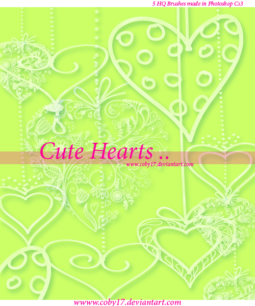 Cute Hearts Photoshop Brushes