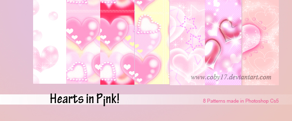 Hearts in Pink Patterns by Coby17 on DeviantArt