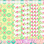 Pink Flowers Pixel Patterns by brenda