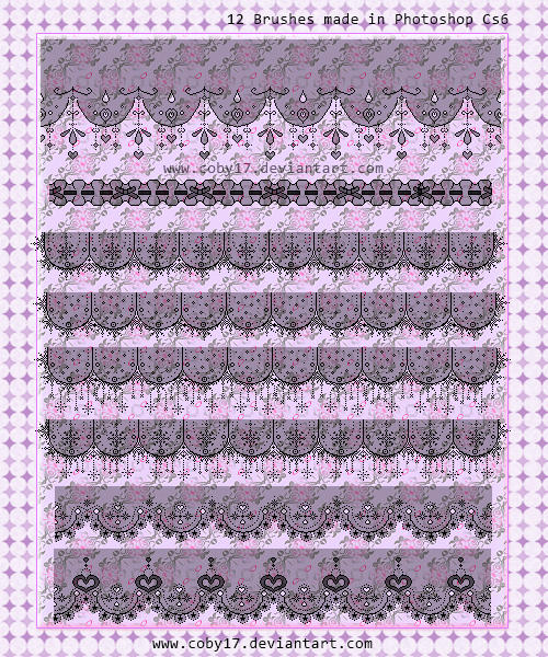 kawaii pixel laces ps brushes by coby17