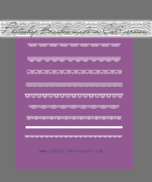 Cute Pixel Lace Photoshop Brushes