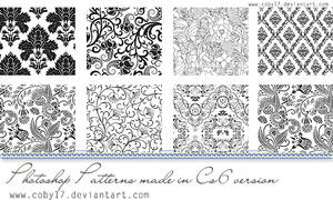 Floral Black and White Photoshop Patterns.
