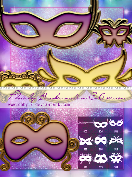 Mardi Grass Masks Brushes