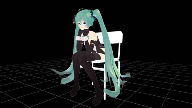 [MMD] Sitting, elbows on knees (Pose DL)