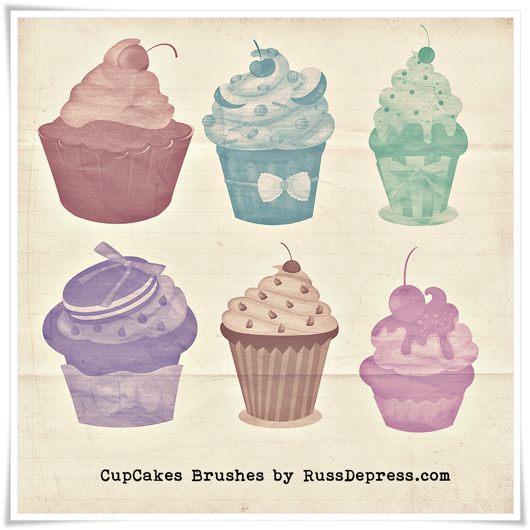 CupCakes High Res shabby chick PS brushes