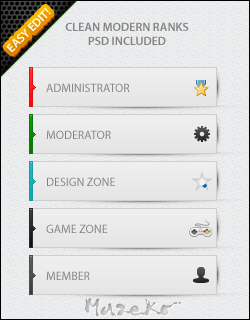 PSD Pure White Ranks Team Icons