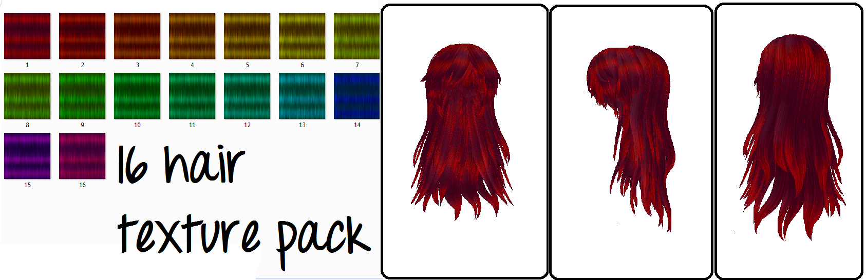 MMD 16 Hair Texture Pack