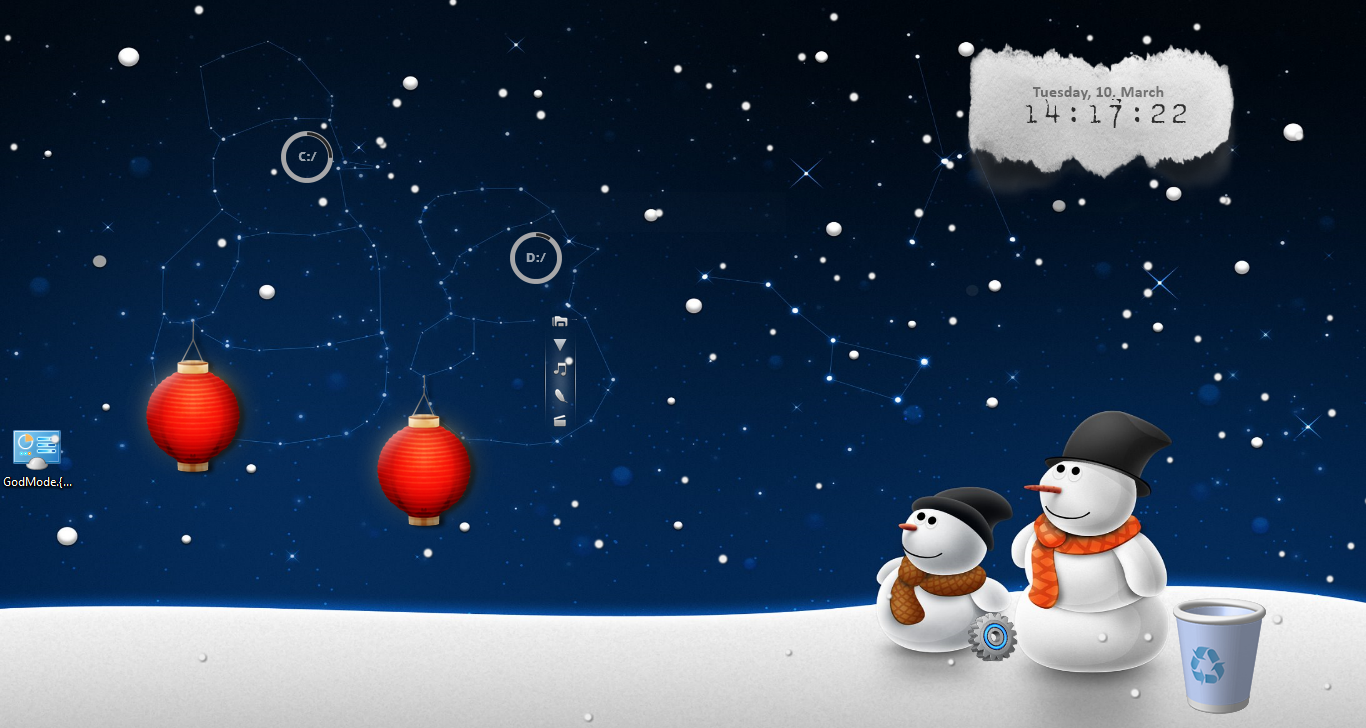 Ice Age Snowman falling snow V1