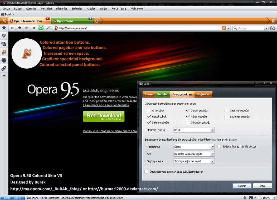 Opera Light Color Opera 9.50 Colored Skin by burmaci2000 on DeviantArt