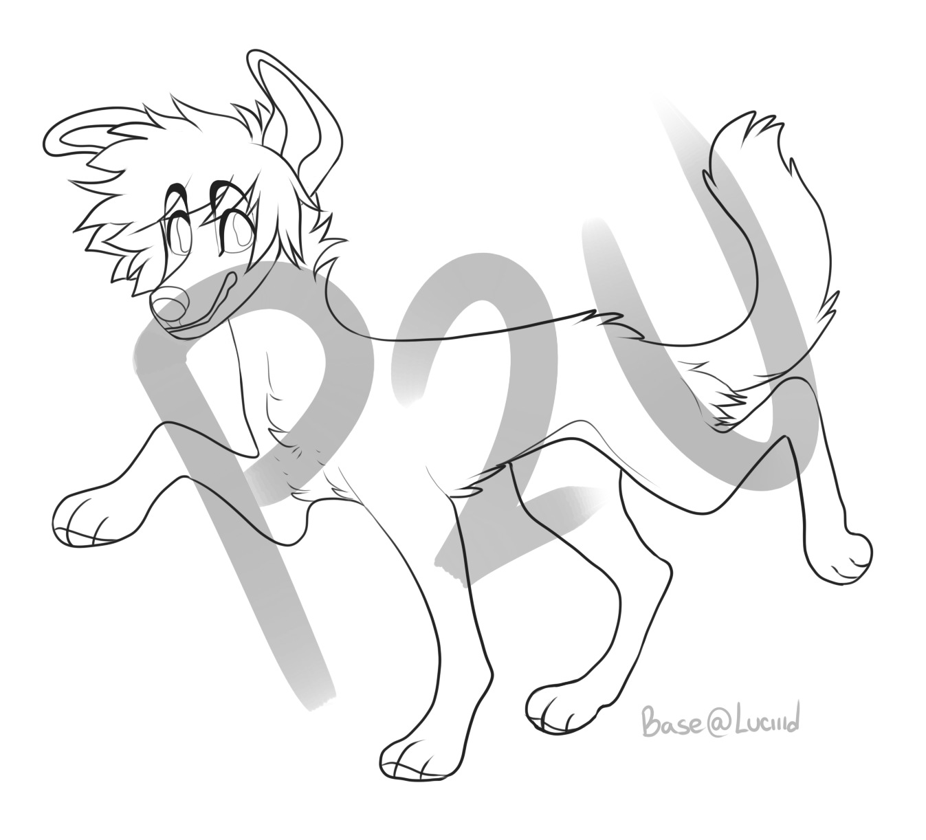 P2u dog base (sai) by Leafcrowns on DeviantArt