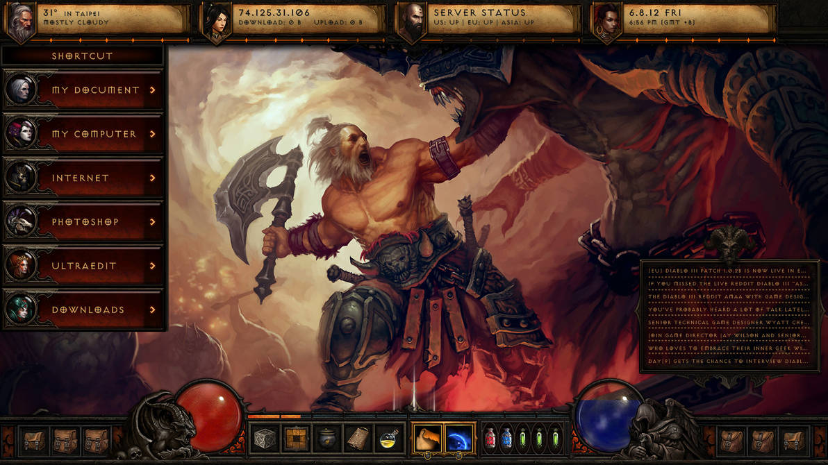 Diablo III Rainmeter theme 1.1.1