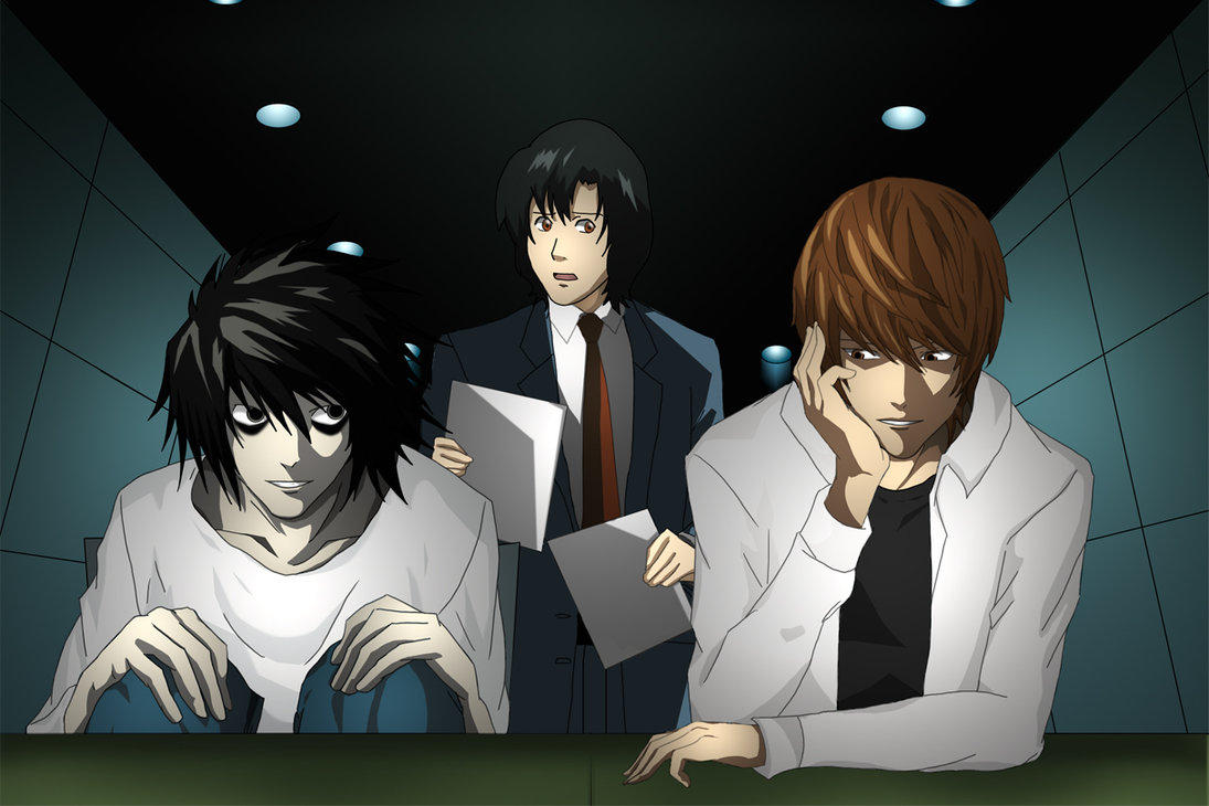 Тетрадью ответом игрой. Ягами Лайт и л. Death Note Мацуда. Тетрадь смерти Ягами Лайт.