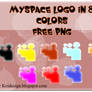 myspace logo in 8 colors