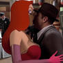Eddie and Jessica being intimate at a crime scene