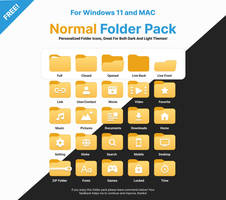 FREE Windows 11 / MAC Normal Folder Icon Pack!
