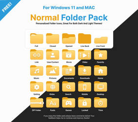 FREE Windows 11 / MAC Normal Folder Icon Pack!