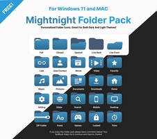 FREE Windows 11 / MAC Midnight Folder Icon Pack!
