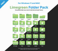 FREE Windows 11 / MAC Greenlime Folder Pack Icons!