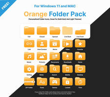 FREE Windows 11 / MAC Orange Folder Pack Icons!