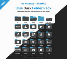 FREE Windows 11 / MAC Blue BLK Folder Pack Icons!