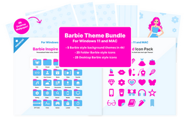 Barbie Theme Icons and Wallpapers Bundle! Set 8