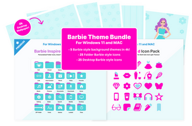 Barbie Theme Icons and Wallpapers Bundle! Set 10