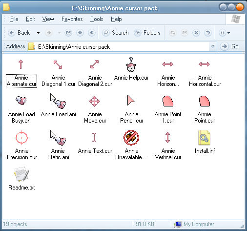 Annie Cursor Pack