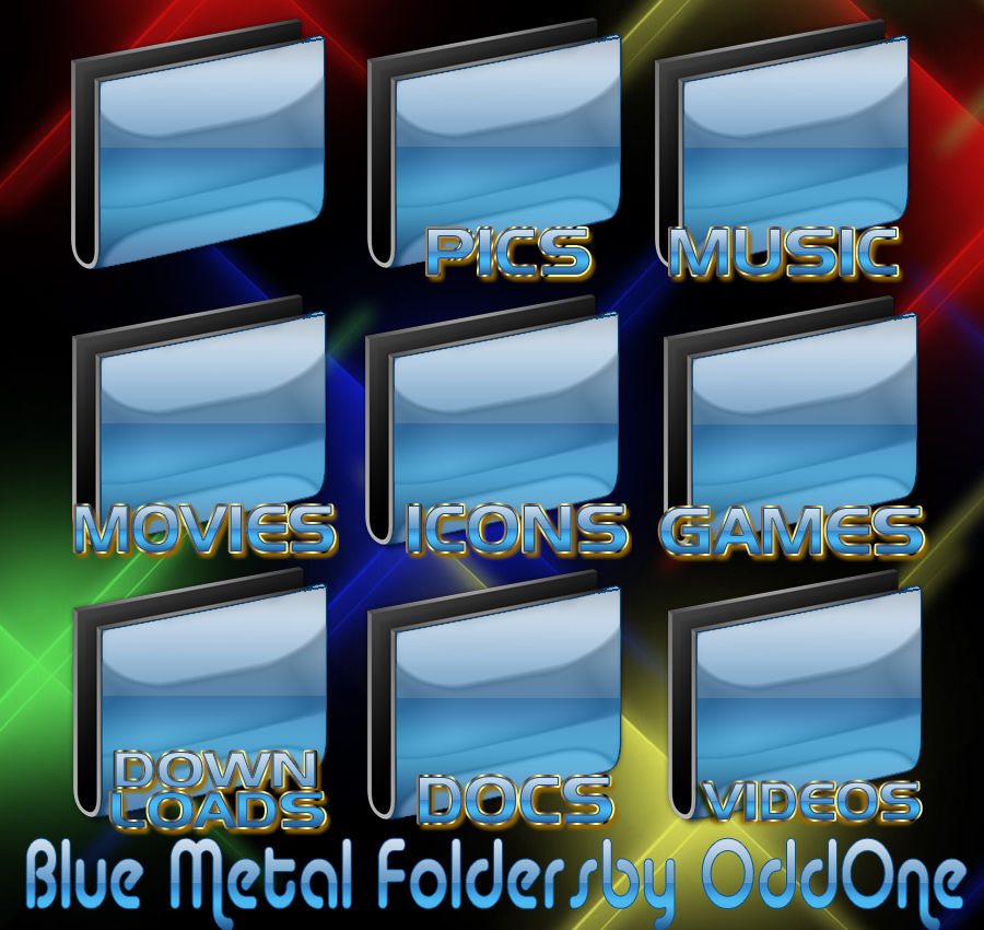 Blue Metal folders by 0dd0ne on DeviantArt