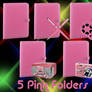 5 Pink Folders