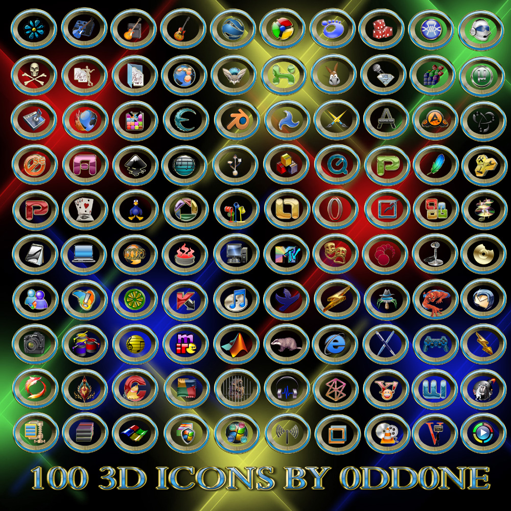 100 3D Icons