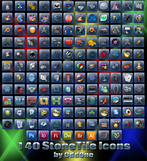 140 Stone Tile Icons