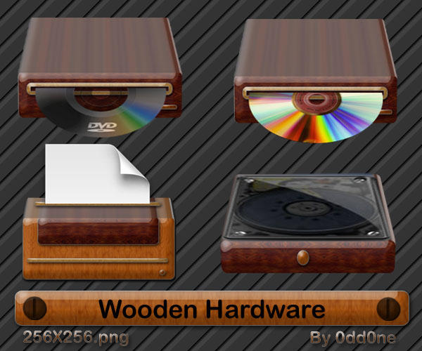 Wooden Hardware Icons by 0dd0ne on DeviantArt