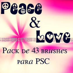 Pack de 43 Brushes png Peace and Love