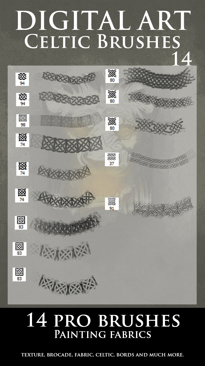 Celtic, brocades, details brushes