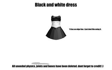 [MMD] Black and white dress download