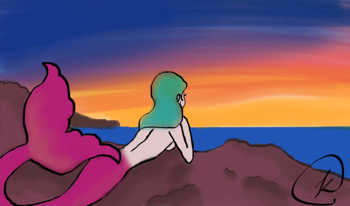 mermaid and sunset by bird-waffle on DeviantArt